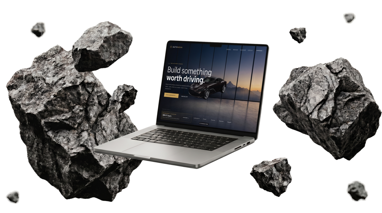 Auto Nova — Web App · 3D website preview by CodeCraft