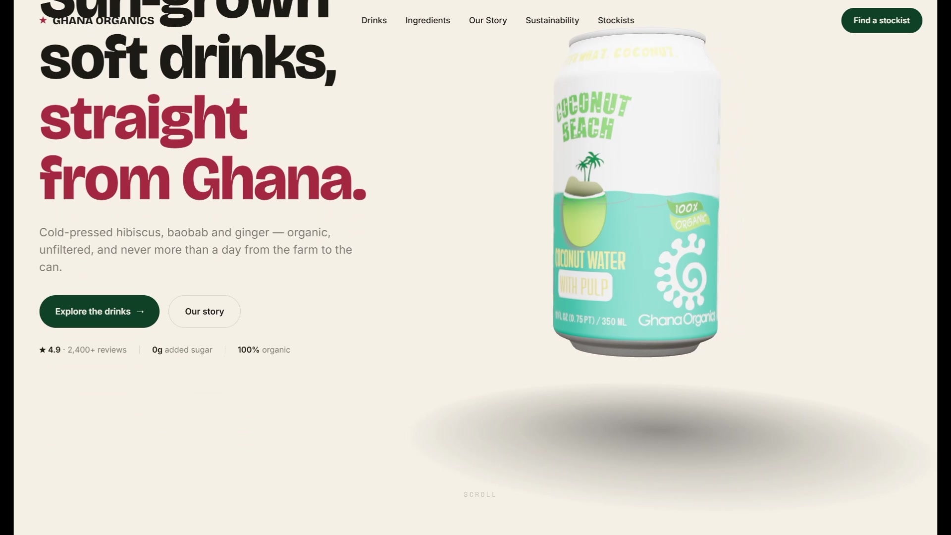 Ghana Organics — homepage by CodeCraft